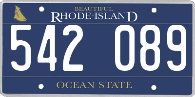 RI license plate 542089