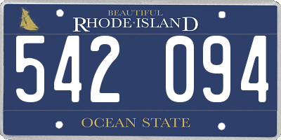 RI license plate 542094