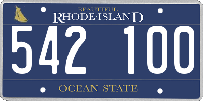 RI license plate 542100