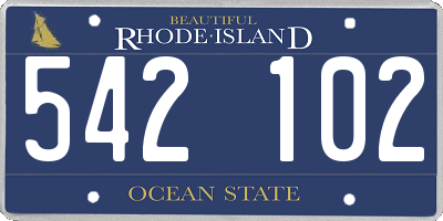 RI license plate 542102