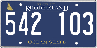 RI license plate 542103
