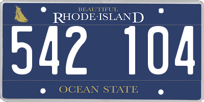 RI license plate 542104