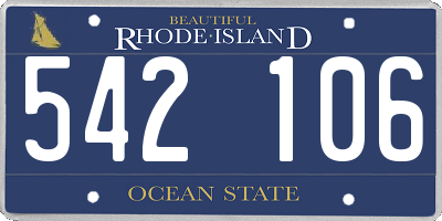 RI license plate 542106