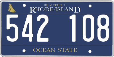 RI license plate 542108