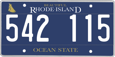 RI license plate 542115