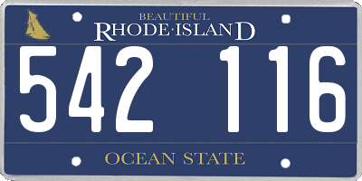 RI license plate 542116