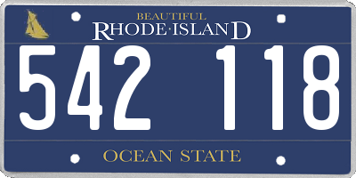RI license plate 542118