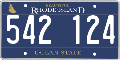 RI license plate 542124