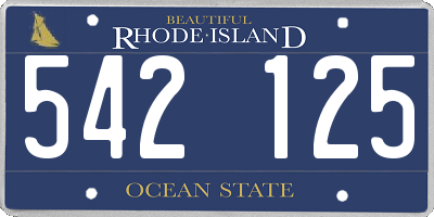 RI license plate 542125