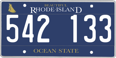 RI license plate 542133