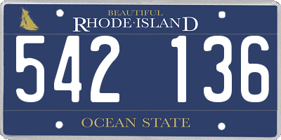 RI license plate 542136