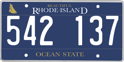 RI license plate 542137
