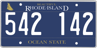 RI license plate 542142
