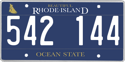 RI license plate 542144