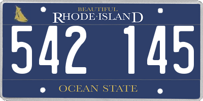 RI license plate 542145