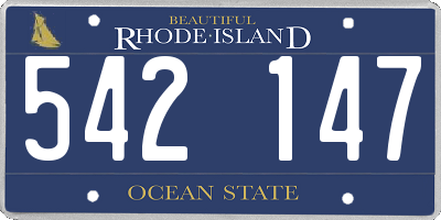 RI license plate 542147