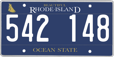 RI license plate 542148