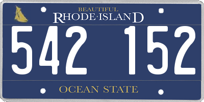 RI license plate 542152