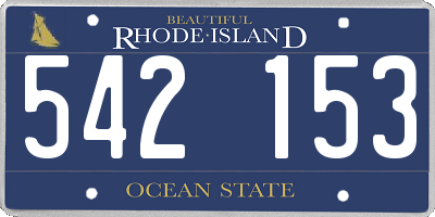 RI license plate 542153