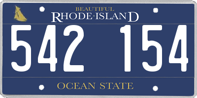 RI license plate 542154