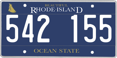 RI license plate 542155