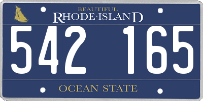 RI license plate 542165