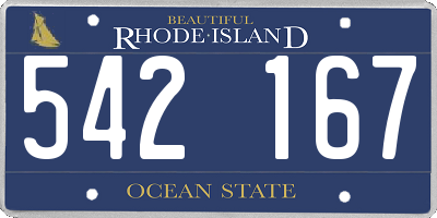 RI license plate 542167