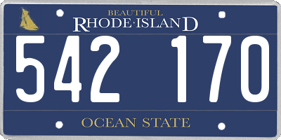 RI license plate 542170