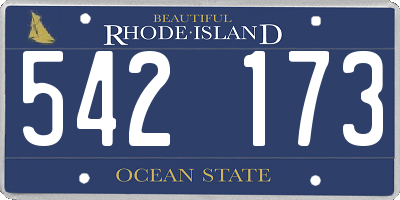 RI license plate 542173