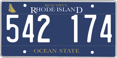 RI license plate 542174