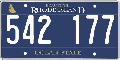 RI license plate 542177