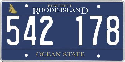 RI license plate 542178