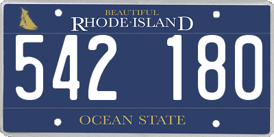 RI license plate 542180