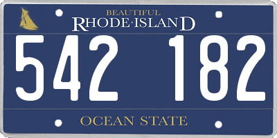 RI license plate 542182