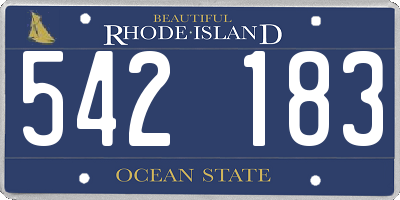 RI license plate 542183
