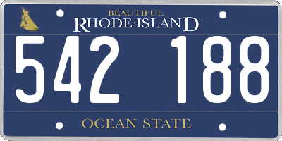 RI license plate 542188