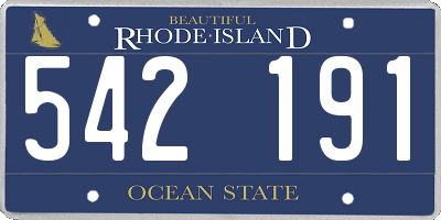 RI license plate 542191