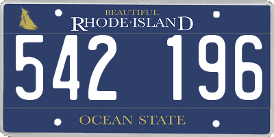 RI license plate 542196