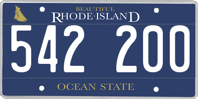 RI license plate 542200
