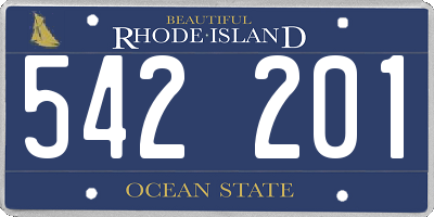 RI license plate 542201