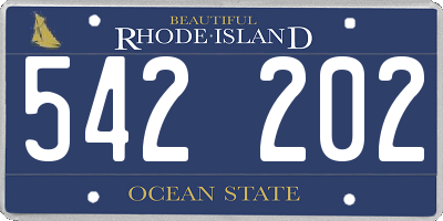 RI license plate 542202