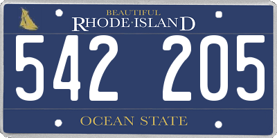 RI license plate 542205