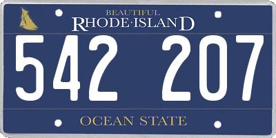 RI license plate 542207