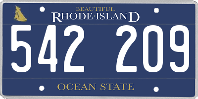 RI license plate 542209