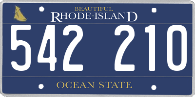 RI license plate 542210