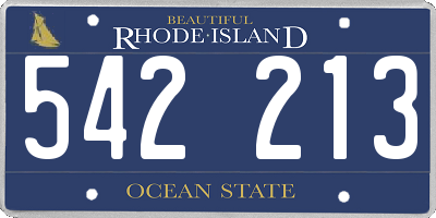 RI license plate 542213