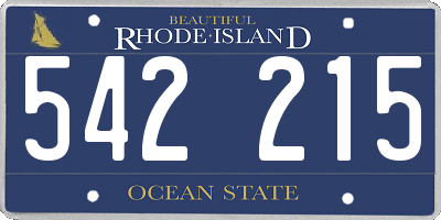RI license plate 542215