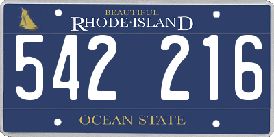 RI license plate 542216