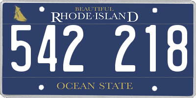 RI license plate 542218