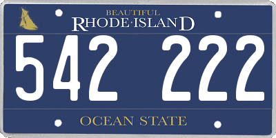 RI license plate 542222